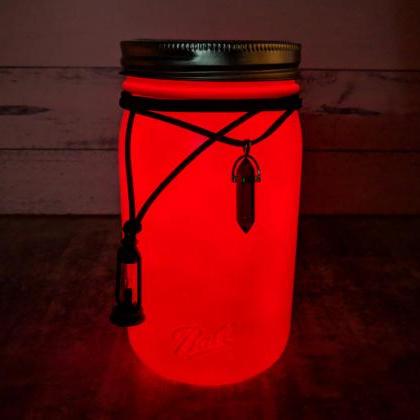Red Crystal Hourglass Remote Led Mason Mood Light..