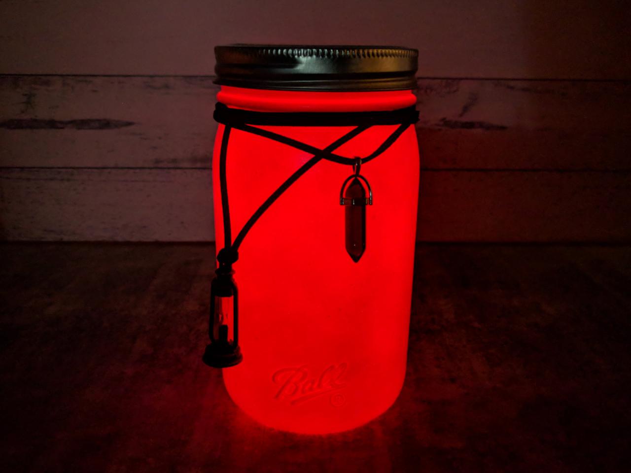 Red Crystal Hourglass Remote Led Mason Mood Light Home Decor Lamp